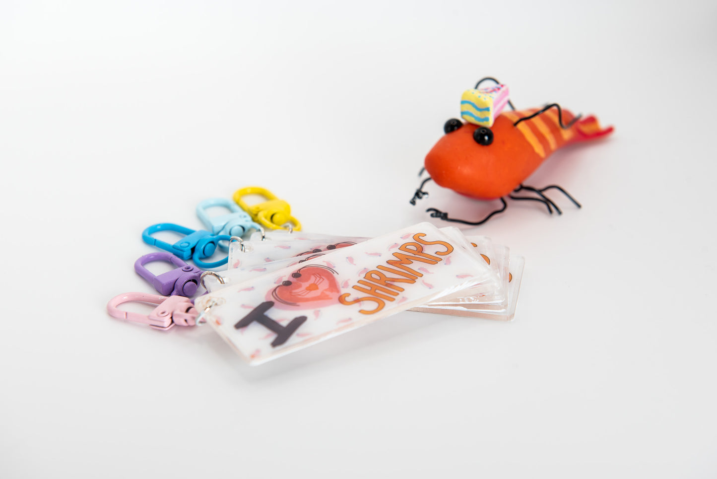 "I Love Shrimps" Acrylic Keychain