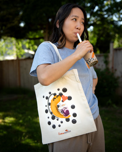 Bubble Tea Shrimp Canvas Tote Bag