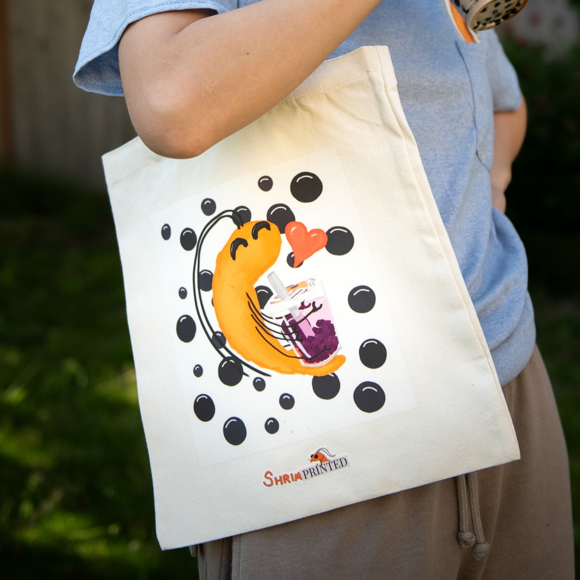 Bubble Tea Shrimp Canvas Tote Bag
