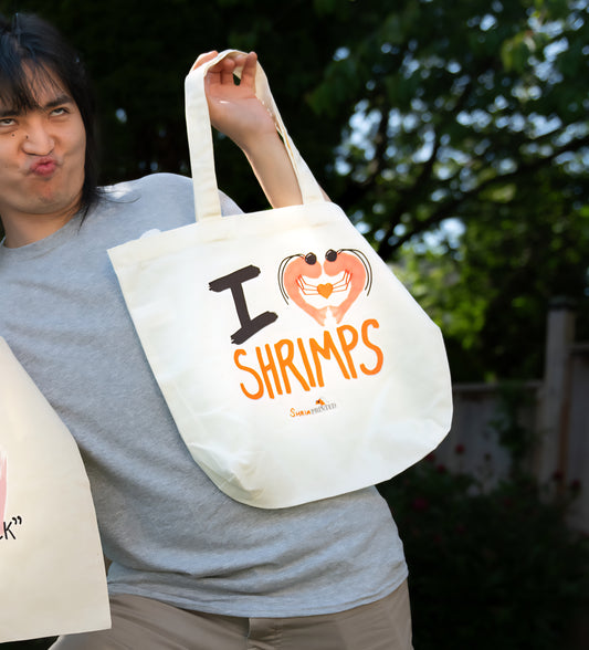 "I Love Shrimps" Cotton Tote Bag