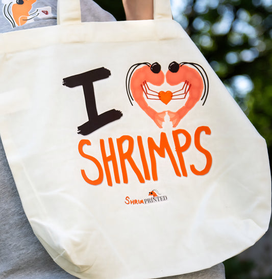 "I Love Shrimps" Cotton Tote Bag