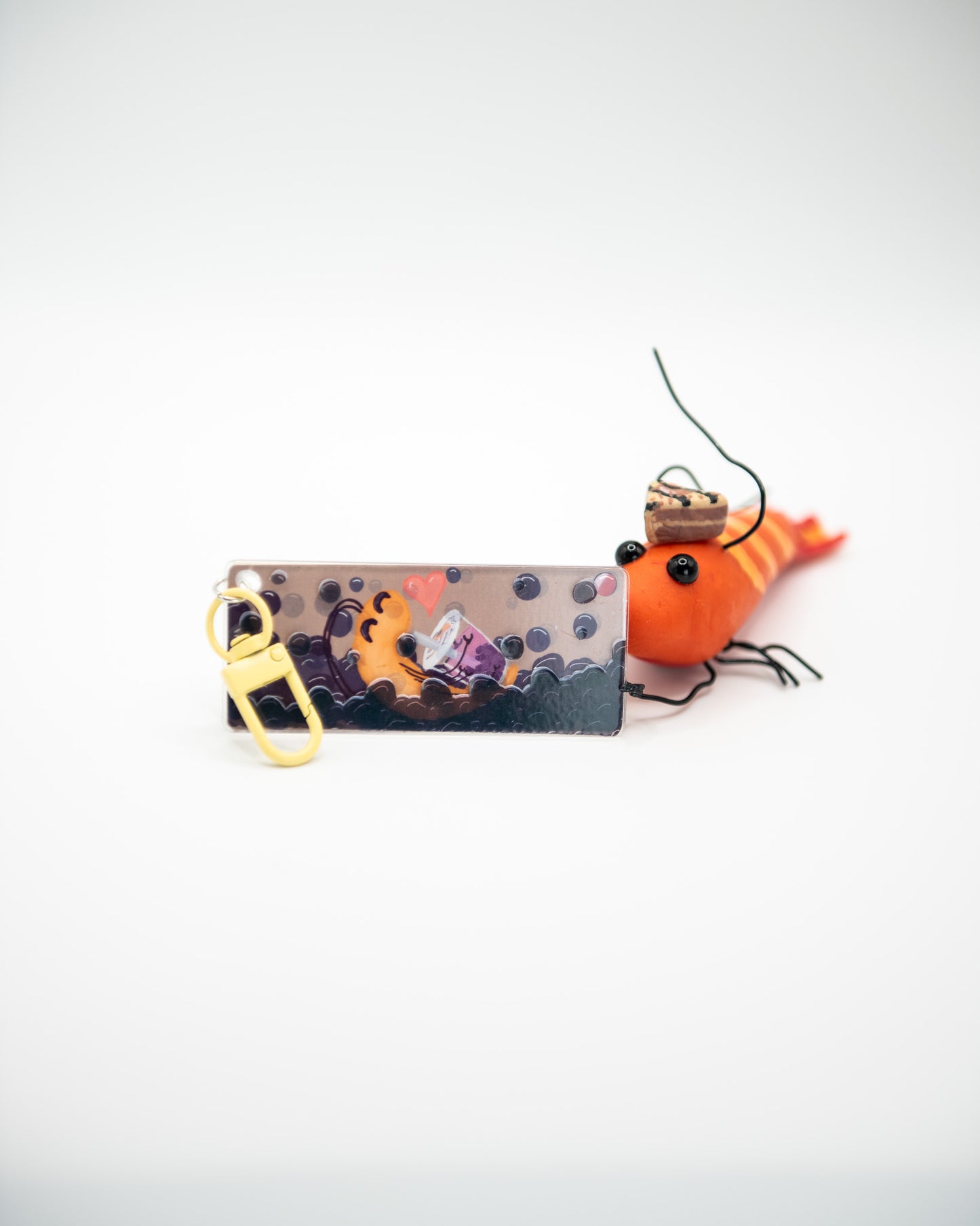 Boba Shrimp Acrylic Keychain